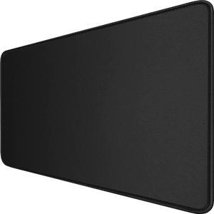 Large Extended Gaming Mouse Pad with Stitched Edges (31.5X15.7In) Durable Non-Slip Natural Rubber Base Waterproof Computer Keyboard Pad Mat for Esports Pros/Gamer/Desktop/Office/Home-Black