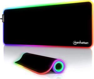 Manhattan Products XXL RGB LED Gaming Mousepad - Extra Large Gaming Mousepad - XL Mouse Pad with Splash-Resistant Surface Rubber Base - Extended Keyboard Desk Mat - Gamer RGB Mousepad - 32x14