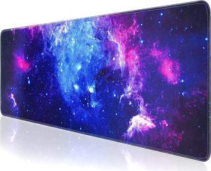 Gaming Mouse Pad Large Mouse Pad XL 31. 5x11.8in Big Extended Computer Keyboard Mouse Mat Desk Pad for Laptop with Stitched Edges Waterproof Mousepad for Gamer Home&Office (Galaxy)