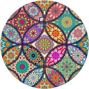 Cute Mouse Pad Round Mandala Mouse Mat with Design Non-Slip Rubber Base Mousepad with Stitched Edge Waterproof Women Small Size 7.9 x 7.9 Inch Pretty Mandala