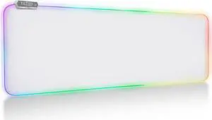 Bone White Gaming Mouse Pad RGB - Create Your Dream Setup - Bright LED Mouse Pad XL with 8 Light Modes - Smooth Gliding Large RGB Gaming Mouse Pad White - Easy to Clean - Bone White