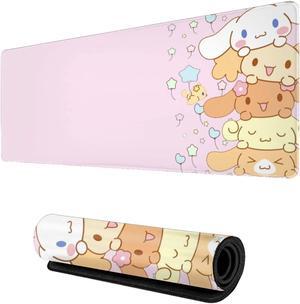 Kawaii Large Pink Mouse Pads with Design Novelty Anime Keyboard Pad Non-Slip Extended Full Desk Cute Keyboard Mat Waterproof XXL Gaming Mousepad for Girl Gift Notebook Office Pad Computer 15.7x31.5In