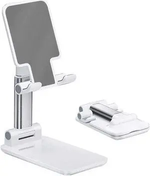 Cell Phone Stand Angle Height Adjustable Cell Phone Stand for Desk Fully Foldable Cell Phone Holder Compatible with All Mobile Phone (Phone Use Only)