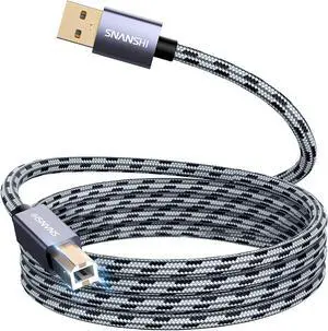 Printer Cable 25 ft USB Printer Cable USB A to USB B Cable Printer USB Cable Compatible with HP Canon Dell Epson Lexmark Xerox Printer and More