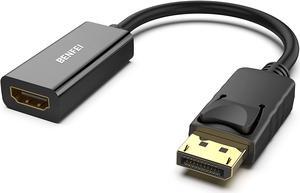 4K DisplayPort to HDMI Adapter Uni-Directional DP 1.2 Computer to HDMI 1.4 Screen Gold-Plated DP Display Port to HDMI Adapter (Male to Female) Compatible with   HP and Other Passive