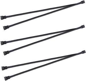 3 Way 4 Pin PWM Fan Splitter,Adapter Cable Sleeved Braided Y Splitter PC 4 Pin Fan Extension Power Cable Fan Header SplitterConverter for Computer ATX Case Cooling Fan Cable(1to2-3p)