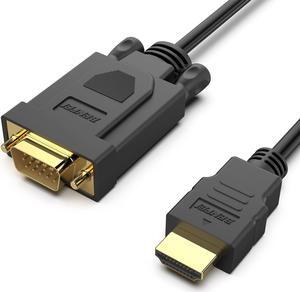 HDMI to VGA 6 Feet Cable Uni-Directional HDMI to VGA Cable (Male to Male) Compatible for Computer Desktop Laptop PC Monitor Projector HDTV Raspberry Pi Roku Xbox and More
