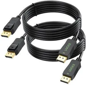 DisplayPort Cable 10ft 2-Pack 4K Display Port Cable High Speed DP to DP Cord (4K@60hz 2K@144Hz & 165Hz 1080P@144Hz 3D)