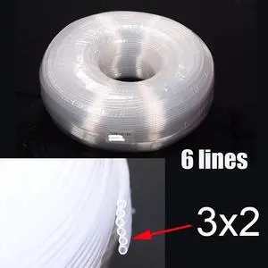 5 Meter Universal CISS Ink Tube DIY Kit Tank Line Forepson-Canonhp-Brother Printer Pipeline (3x2mm 6 lines)