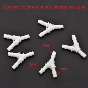 20pcs Eco solvent Y Shape Ink Tube Connector for Large format Y Ink Tube white Connector printer machine(4)