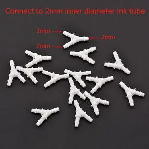 20pcs Eco solvent Y Shape Ink Tube Connector for Large format Y Ink Tube white Connector printer machine(6)