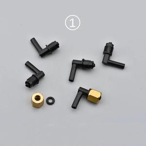 4PCS digital printer DX5 ink damper connector forepson-4880 4800 4450 4400 L shape plastic ink tube fittings with copper nut(No.1 shorter one)