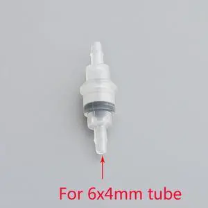 1PC ink tube one-way valve for Inkjet printer ink pipe connector ink supply system valve(Transparent 6X4)