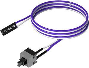 50cm Long Power Button Switch Cable for PC Switches Reset Computer Power Momentary Automatically Reset Push Button(1pc)