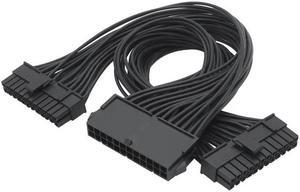 Dual PSU Power Supply 24 pin ATX Motherboard Splitter Cable ATX Motherboard Extension Cable PSU Female to Male Y Adapter Cable