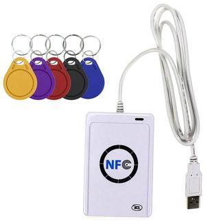 ACR122U NFC RFID Reader USB Smart Card Writer SDK M-ifare Copy Clone Software Copier Duplicator Writable S50 13.56mhz UID(with 5 UID Keys)