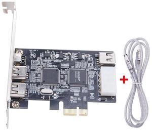 :black()
4 Ports 1394A Expansion Card PCI-E 1X to IEEE 1394 DV Video Adapter 1x 4Pin 3x 6Pin 1394 Controller Firewire Card for Desktop PC