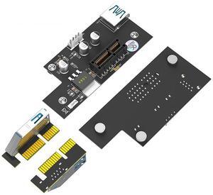 PCI-E PCI Express 1X to 1X Riser Card SATA Power LED Indicator with Magnetic Foot Pads for Mining PCIE X1 Extender USB 3.0 Cable