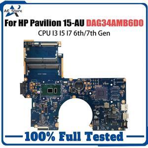 Model3(UMA I7-6th)
For  PAVILION 15-AU Laptop Motherboard DAG34AMB6D0 With i5-7200U CPU GT940M GPU Mainboard 907408-601 G34A Pavilion