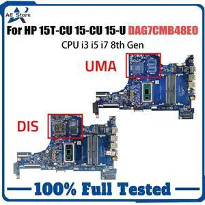 Model2(UMA I7-8th)
For  15-U 15T-CU 15-CU Laptop Motherboard DAG7CMB48E0 With CPU I3 I5 I7 8th Gen Notebook Mainboard Pavilion ed OK