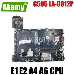Model1(UMA E1-2100 15inch)
For  Ideapad G505 G405 Laptop Motherboard LA-9912P With EM2100/A6-5200U AMD CPU UMA DDR3 IdeaPad ed
