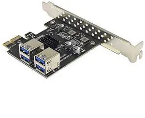 5Gbps USB 3.2 Gen1 PCIE Card Hub 4 Port USB3.0 PCI Express X1 Board PCI-E USB 3.0 Adapter Multiplier USB3 Controller Add on Card