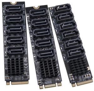 (NGFF to 5HDD JMB575)
M2 to SATA Adapter M.2 NGFF NVME to SATA3.0 Expansion Card B+M Key M-Key to 5/6 Ports SATA3.0 6Gbps Controller Riser for HDD SSD