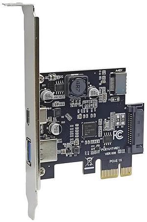 PCIE USB 3.0 + Type C + Type-E Expansion Card with SATA Power NEC720201 Chip Controller PCI Express X1 USB3.2 GEN1 5G Riser Card