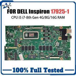 Model5(UMA I7-8565U 16GB)
For  Inspiron 7386 Laptop Motherboard 17925-1 i5-8265U 8G i7-8565U 16G 02CF17 0V86CW 0NDK8H Notebook Mainboard Tested