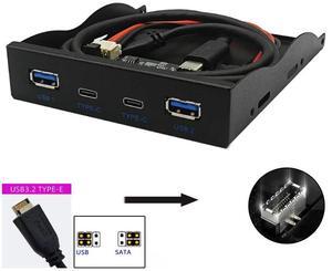 NEW 10G USB 3.2 GEN2 Front Panel HUB 2x USB3.2 GEN2 + 2x TYPE-C Adapter TYPE E to Front Type C for Desktop 3.5" Floppy Drive Bay