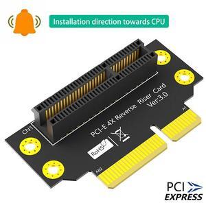 32mm PCIE X4 3.0 90 Degree Reverse Male to Female Riser Card PCI Express 4X to 4X Convert Card Adapter Riser Board for 1U Server