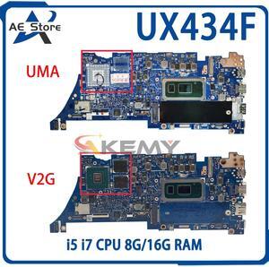 Model6(UMA i7-10510U 8G)
AE UX434F Motherboard For  UX434FL UX434FA UX334FL UX334FA UX434FLC UX463FL U4600F UX434 Mainboard i5 i7 CPU 8G/16G RAM