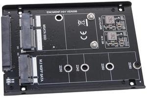 M.2 SATA SSD + mSATA SSD JBOD Riser Card with Metal Case M2 B Key mSATA to SATA 3.0 6G Adapter External Mobile SSD Enclosure Box