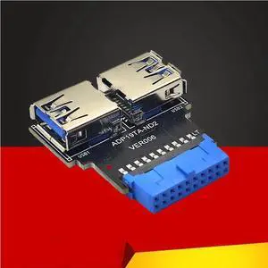 :(Other)
19Pin to Dual USB Adapter Conector USB Connector Motherboard 19pin to USB3.0 Hub Riser Converter 2 Port USB3 5Gbps Convert Board