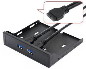 BTBcoin 20Pin 2Port USB 3.0 Hub USB3.0 Front Panel Cable Adapter Metal Bracket for PC Desktop 3.5 Inch Floppy Disk Drive Bay NEW