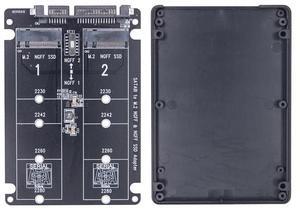 Dual M.2 to SATA3.0 Adapter M.2 SATA Protocol SSD Adapter 2 Port NGFF M.2 B Key to SATA 3.0 6Gbps M2 to SATA Converter Card Case