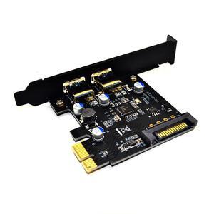 USB 3.0 PCI Express Expansion Card PCIE USB 3.0 Card Adapter 5Gbps 2 Ports USB 3.0 PCI-E PCI Express SATA Power Connector for PC