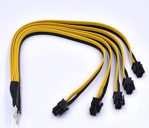 BTC Miner Bitcoin Litecoin S7 S9 S11 power supply to 5* PCI-E 6pin GPU Graphics Card Splitter Power Cable 40cm