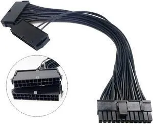 24 pin ATX Mainboard Power Supply PSUMotherboard Adapter Connector Cable Dual allows to turn on/off two power supplies