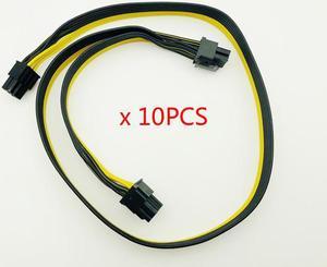 10Pcs Modular PSU Power Supply Cables PCI e Molex 6pin to 2 PCI-e 8 pin 6+2pin PCI Express Internal Splitter Ribbon Miner Cable