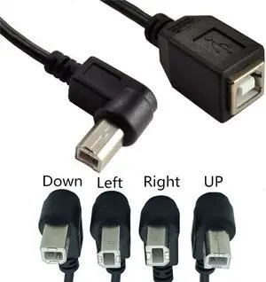 Right Angled 90 Degree USB Printer Scanner Cable 25cm USB 2.0 B Male to B Female Printer Scanner Extension Cable (0.25m)
(Left)