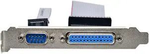 For PCI Slot Header Serial DB9 Pin With Parallel DB25 Pin Cable 28.5cm With Bracket For Parallel LPT Printer COM Serial