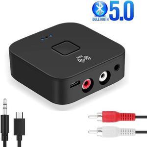 Bluetooth 5.0 Receiver Transmitter 3.5mm AUX Jack RCA Stereo Music Bluetooth Wireless Audio Adapter For Car TV PC Speakers NFC