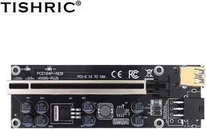 10Pcs EST VER009s Plus PCIE Riser Card Ver 009S Sata 15 Pin To 6 Pin Express 1X 4X 8X 16X Adapter Extender Mining Miner