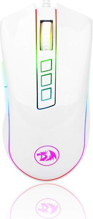 Redragon M711 Cobra Gaming Mouse with 16.8 Million RGB Color Backlit, 10,000 DPI Adjustable, Comfortable Grip, 7 Programmable Buttons, White