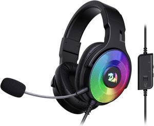 Redragon H350 Pandora RGB Wired Gaming Headset, Dynamic RGB Backlight - Stereo Surround-Sound - 50MM Drivers - Detachable Microphone, Over-Ear Headphones Works for PC/PS4/XBOX One/NS