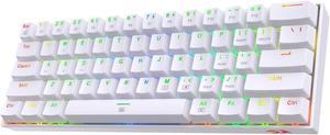 Redragon K630 Dragonborn 60% Wired RGB Gaming Keyboard, 61 Keys Compact Mechanical Keyboard, Brown Switch White