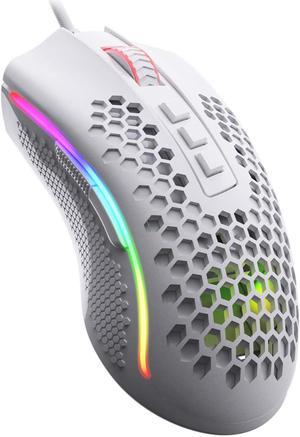 Redragon M808 Storm Lightweight RGB Gaming Mouse, 85g Ultralight Honeycomb Shell - 12,400 DPI Optical Sensor - 7 Programmable Buttons - Precise Registration - Super-Lite Cable White