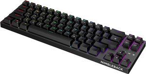 LTC NB681 Nimbleback Wired 65% Mechanical Keyboard, RGB Backlit Ultra-Compact 68 Keys Gaming Keyboard with Hot-Swappable Switch and Stand-Alone Arrow/Control Keys (Hot Swappable Red Switch Black)