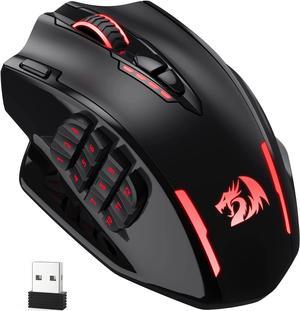 UHURU Wireless Gaming Mouse Up to 10000 DPI, Rechargeable USB Wireless  Mouse with 6 Buttons 7 Dynamic LED Color Ergonomic Programmable MMO RPG for  PC